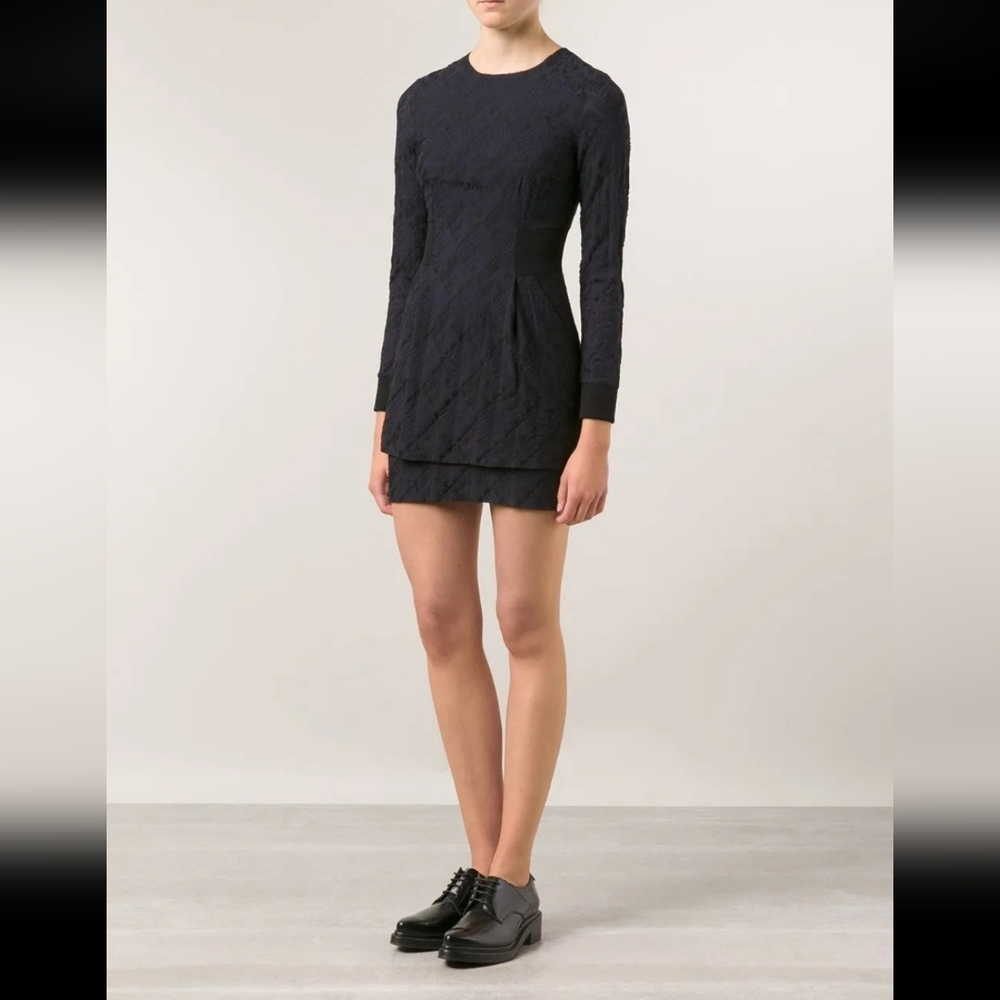 A.L.C. PETE Blu Dress - Embroidered Mini Dress - 100% SILK Designer 6 NWT $695